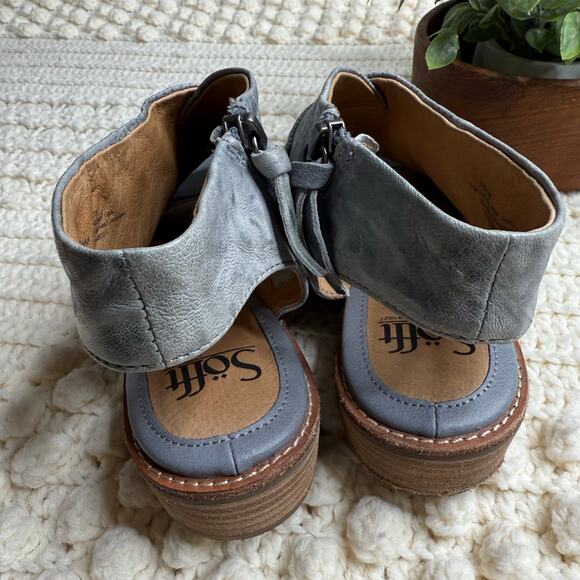 SOFFT Women's Size 8.5 NATALIA Leather Sandal Shoes Slate Blue Gray Bohemian - Picture 13 of 15